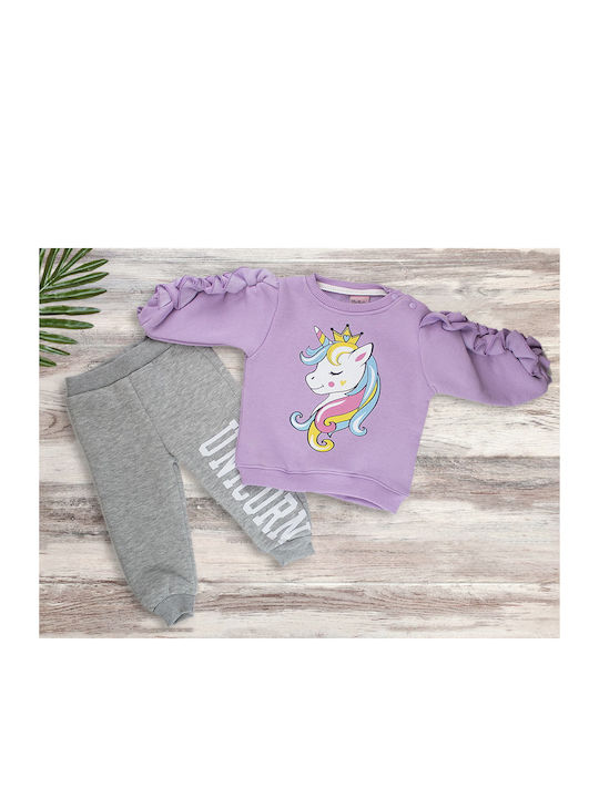 Babydom Kinder Sweatpants Set - Jogginganzug lilac (lilac) 2Stück