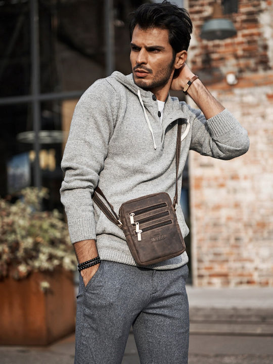 Leather Men's Bag Shoulder / Crossbody Brown