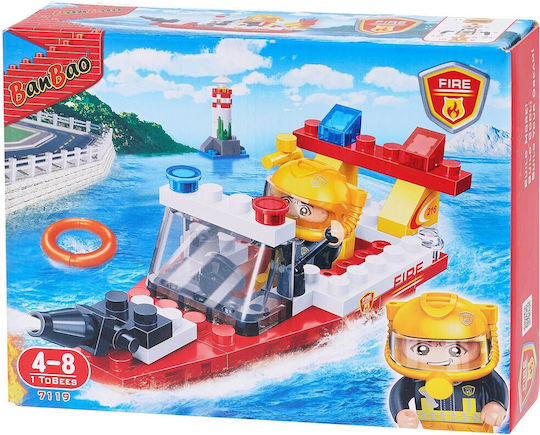 Banbao Τουβλάκια Fire Rescue Boat για 4-8 Ετών 58τμχ