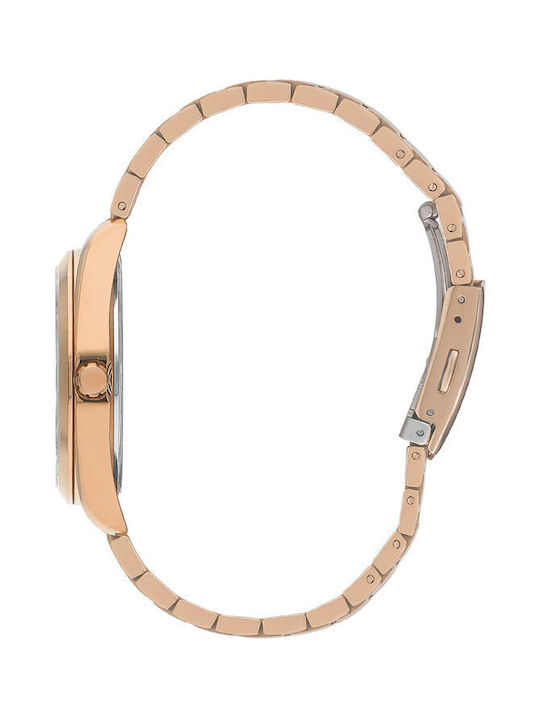 Beverly Hills Polo Club Watch with Pink Gold Metal Bracelet