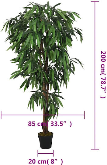 Изкуствено растение в саксия Green 200см vidaXL