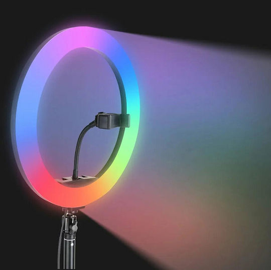 Apexel ZD67D RGB Ring Light 30cm 2700 - 7000K με Τρίποδο Δαπέδου και Βάση για Κινητό