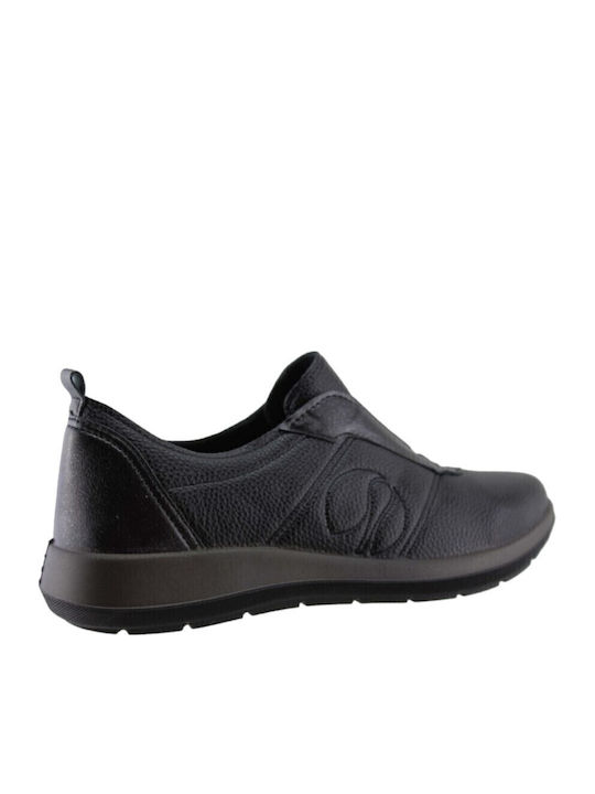 Anatomisch Damen Slip-Ons Schwarz