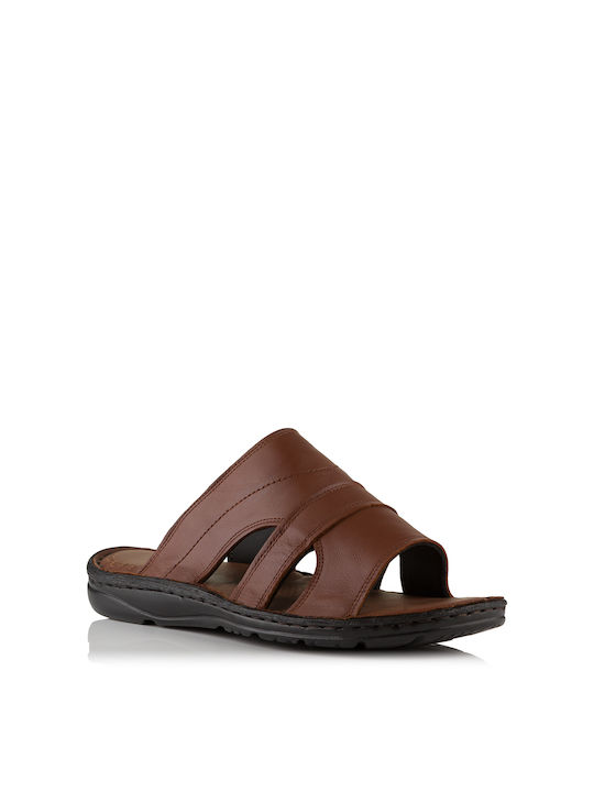 Rasyonel Comfort Leder Herrensandalen in Braun Farbe