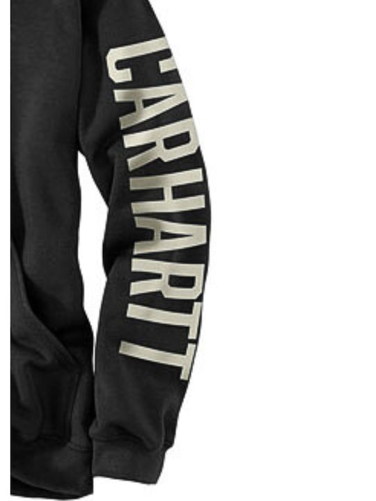 Carhartt Sleeve Logo Sweatshirt Hanorac pentru bărbați cu glugă și buzunare Black