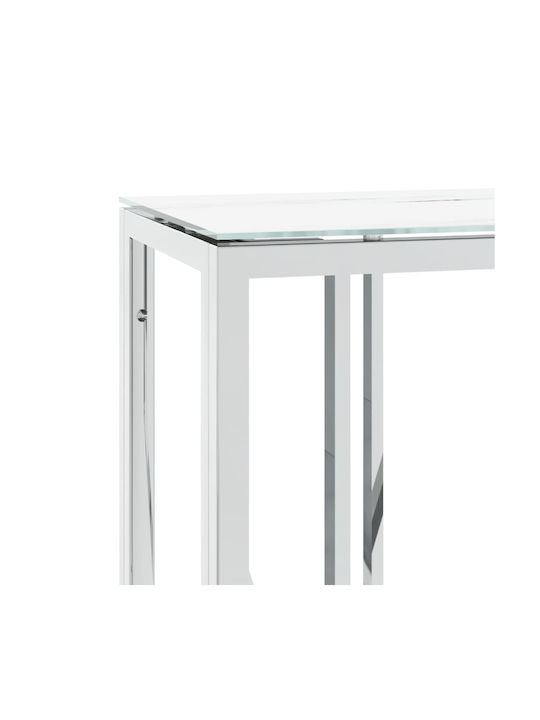 Glass Console Table Silver L110xW30xH70cm