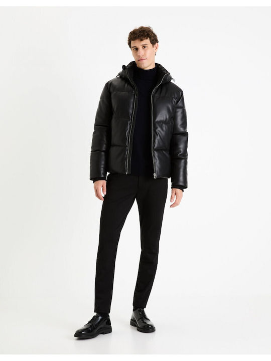 Celio Men's Winter Puffer Jacket Black.