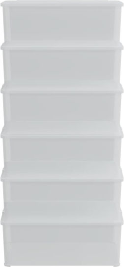 vidaXL Пластмасова Кутия За Съхранение С Капак Прозрачна 37x26x13см 6 Бройки