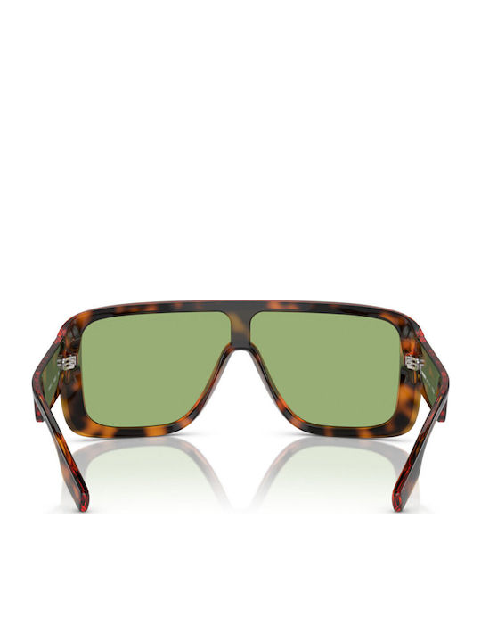 Burberry Unisex Sunglasses with Brown Tartaruga Plastic Frame and Green Lens BE4401U 3002