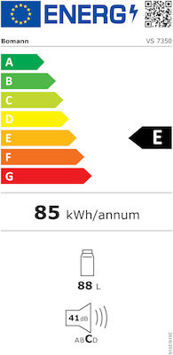 Bomann VS 7350 Ψυγείο Συντήρησης 88lt Υ83.1xΠ44.5xΒ49εκ. Λευκό