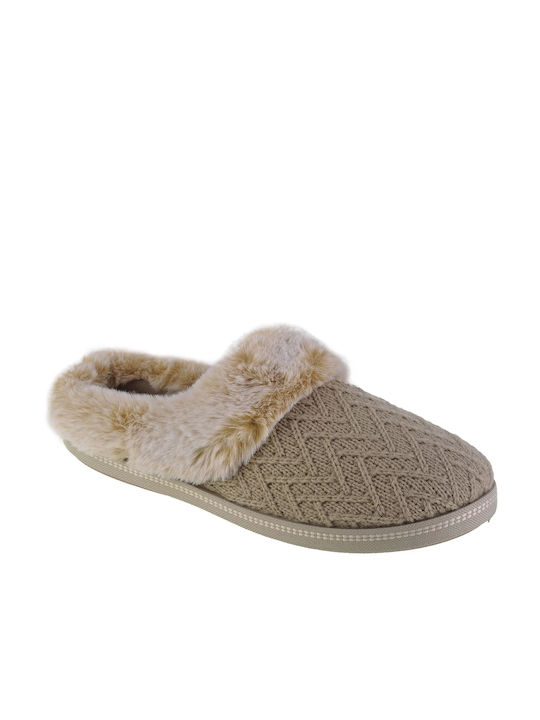 Skechers Cozy Campfire Winter Damen Hausschuhe in Beige Farbe