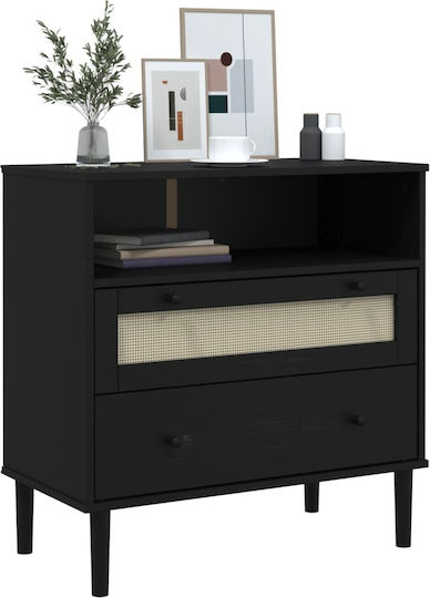 Μπουφές mit Schubladen Black Velvet-Black Metal 80x40x80cm