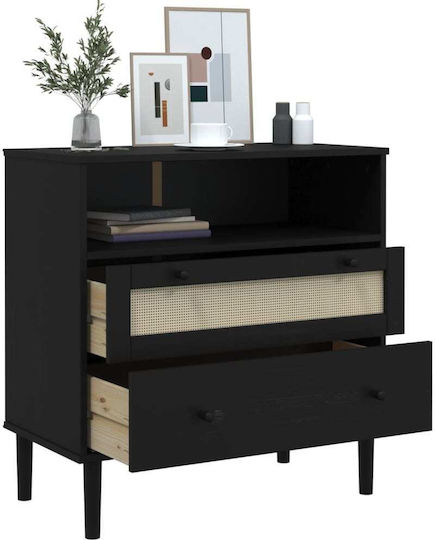 Μπουφές mit Schubladen Black Velvet-Black Metal 80x40x80cm