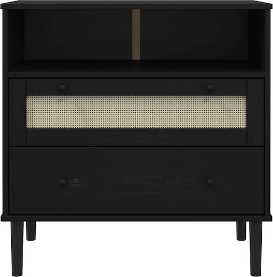 Μπουφές mit Schubladen Black Velvet-Black Metal 80x40x80cm