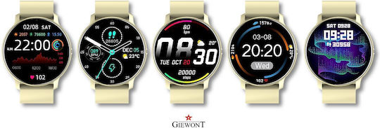 Giewont 120-6 Smartwatch με Παλμογράφο (Μπεζ)