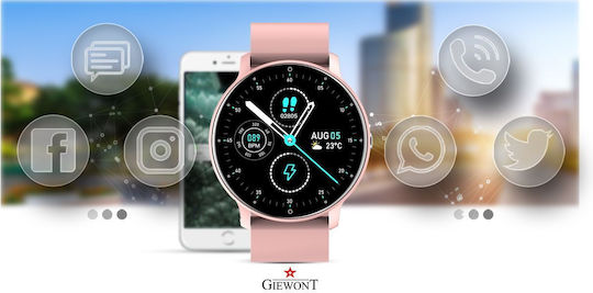 Giewont 120-1 Smartwatch με Παλμογράφο (Ροζ)