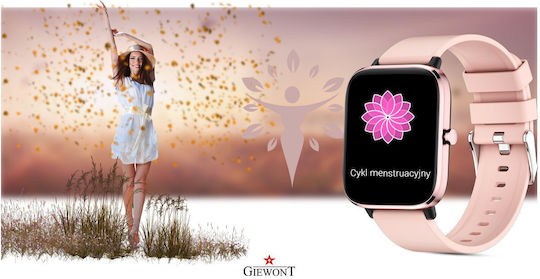 Giewont 230-1 Smartwatch με Παλμογράφο (Ροζ)
