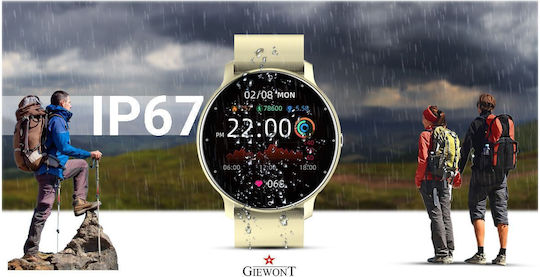 Giewont 120-6 Smartwatch με Παλμογράφο (Μπεζ)