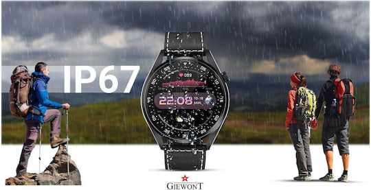 Giewont 450-2 Smartwatch με Παλμογράφο (Μαύρο)