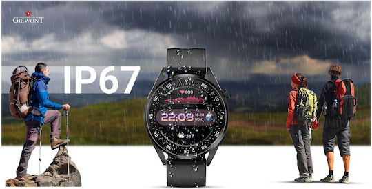 Giewont 450-1 Smartwatch με Παλμογράφο (Μαύρο)