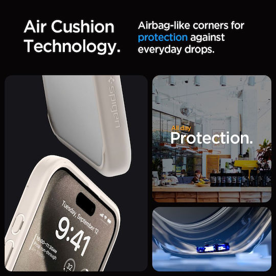 Spigen Ultra Hybrid Back Cover Plastic 2mm Natural Titanium (iPhone 15 Pro)