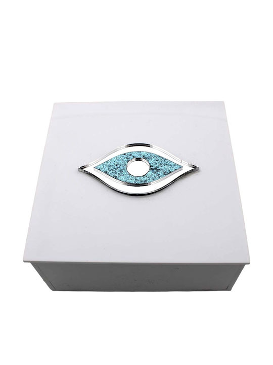 Κουτί Κοσμημάτων Πλαστικό Λευκό 13x13x6cm