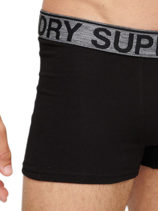 Superdry Boxeri pentru bărbați Negru/gri 2Pachet