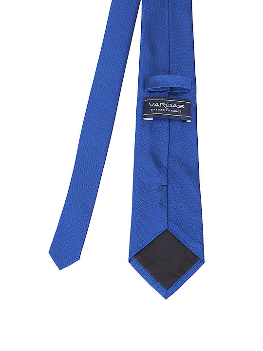Vardas Ανδρική Γραβάτα Μεταξωτή με Σχέδια σε Γαλάζιο Χρώμα