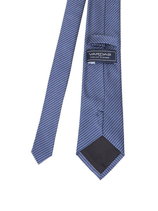 Vardas Ανδρική Γραβάτα Μεταξωτή με Σχέδια σε Μπλε Χρώμα