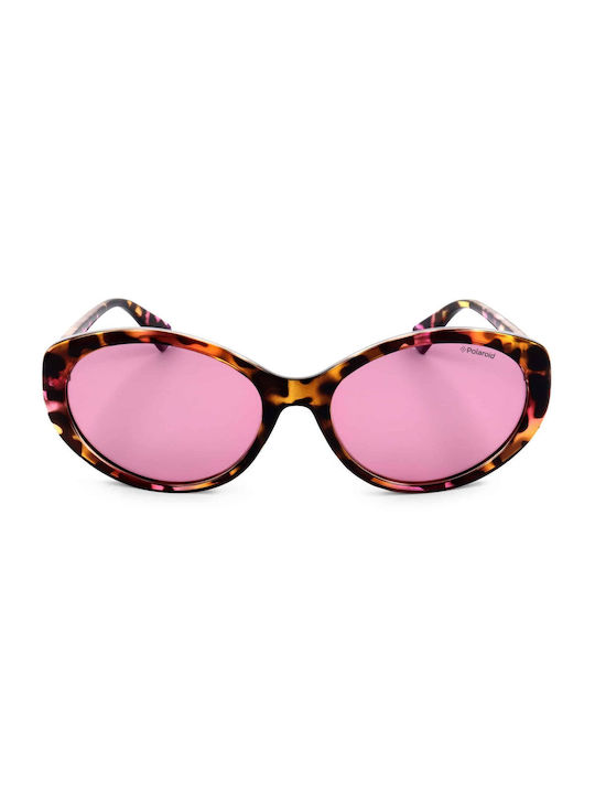 Polaroid Women's Sunglasses with Brown Tartaruga Plastic Frame and Pink Lens PLD4087/S HT8/0F