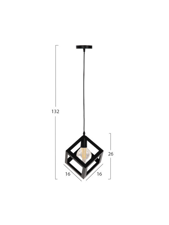 HomeMarkt Pendant Light Single-Light for Socket E27 Black