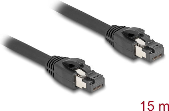 DeLock S/FTP Кат.8.1 Мрежов Кабел Ethernet 15м Черен
