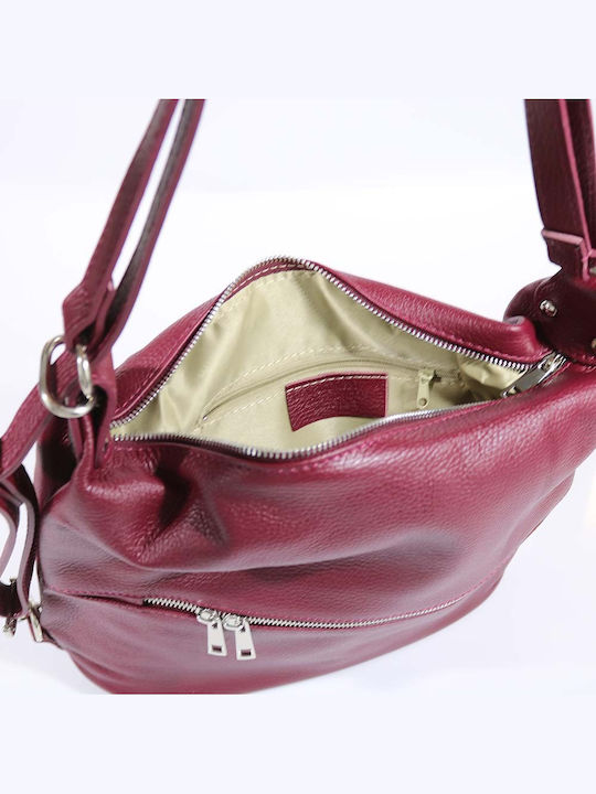 Passaggio Leather Leather Women's Bag Backpack Burgundy