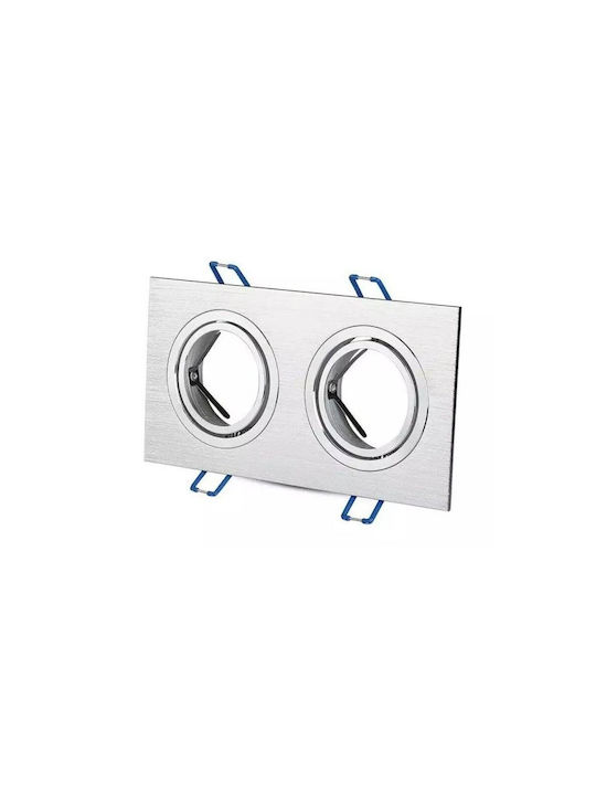 Aigostar Rectangle Metallic Frame for Spot GU10 Silver 17.3x9.1cm. 1pcs