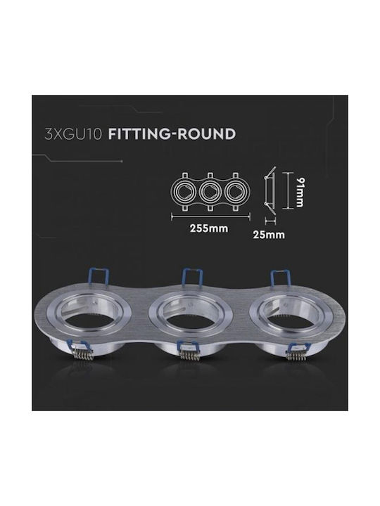 Aigostar Rectangle Metallic Frame for Spot GU10 Silver 25.5x9.1cm. 1pcs