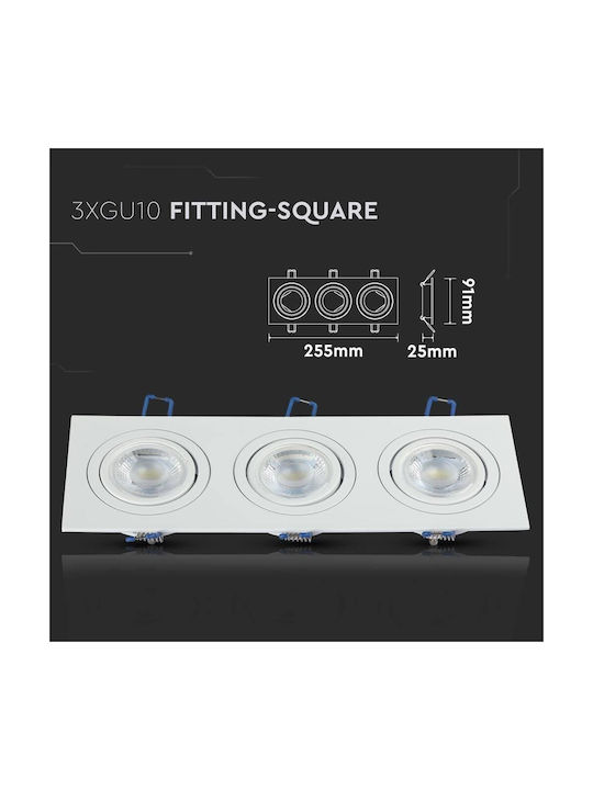 Aigostar Rectangle Metallic Frame for Spot GU10 Silver 25.5x9.1cm. 1pcs