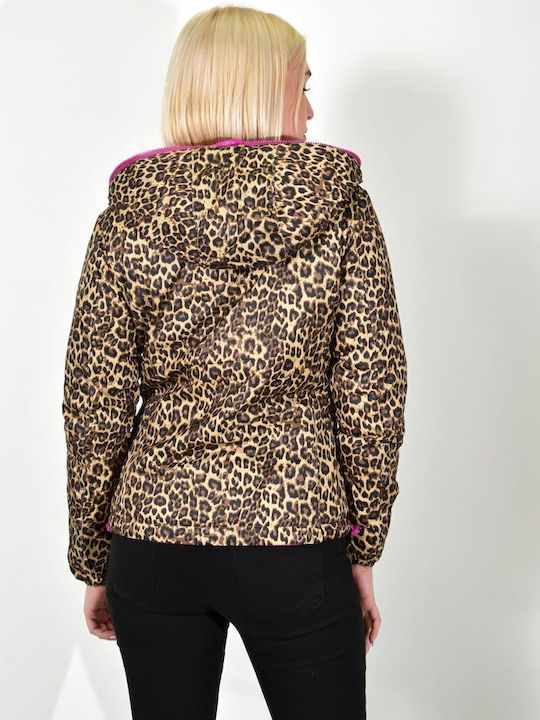 Women's Long Puffer Jacket for Winter Fuchsia