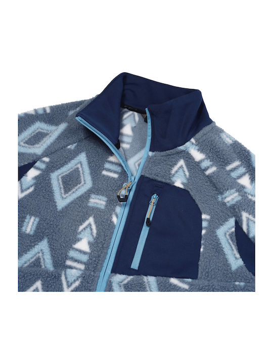 Women's Cardigan with Zipper Blue