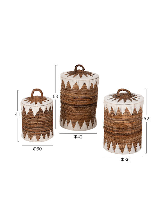 Wicker Decorative Baskets Set 3pcs HomeMarkt