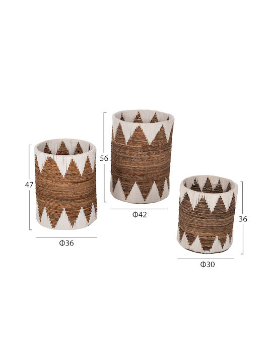 Wicker Decorative Baskets Set 3pcs HomeMarkt