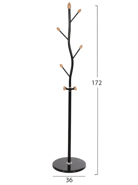 HomeMarkt Metallic Coat Rack Black 36x36x172cm