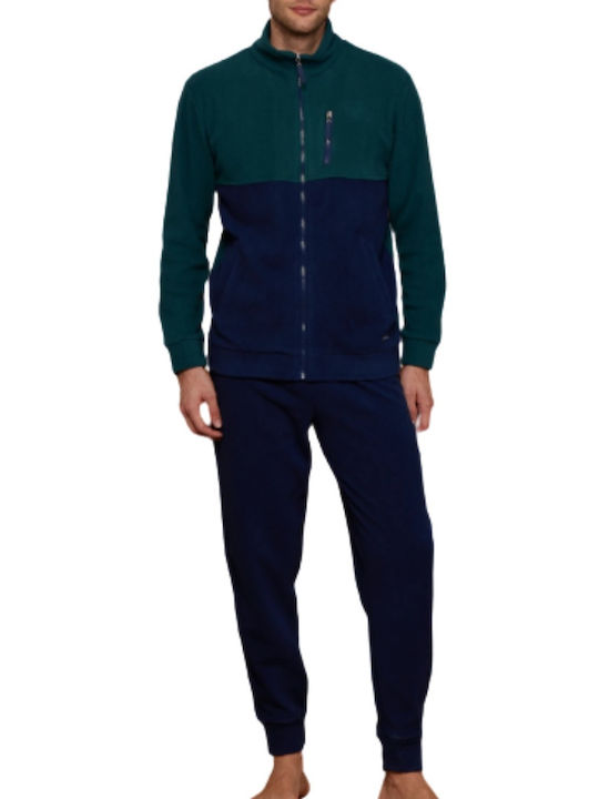 Noidinotte Men's Winter Fleece Pajamas Set BLUE