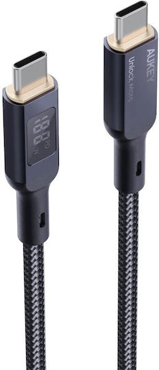 Aukey Cablu USB 2.0 USB-C Masculin - USB-C 100W PD Negru 1.8m AKAUKKUCBMCC102