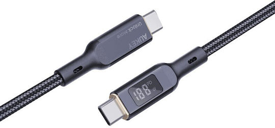 Aukey Cablu USB 2.0 USB-C Masculin - USB-C 100W PD Negru 1.8m AKAUKKUCBMCC102