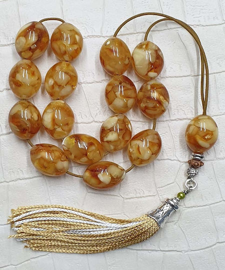 Roloi Komboloi Amber Worry Beads Yellow 40cm