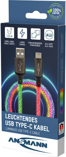Ansmann LED USB-C zu Lightning Kabel 60W Mehrfarbig 1m (1700-0158)