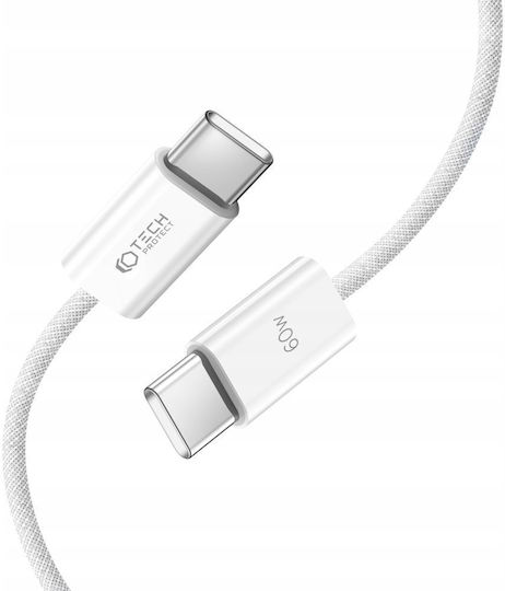 Tech-Protect Ultraboost USB 2.0 Cable USB-C male - USB-C 60W PD Λευκό 1m