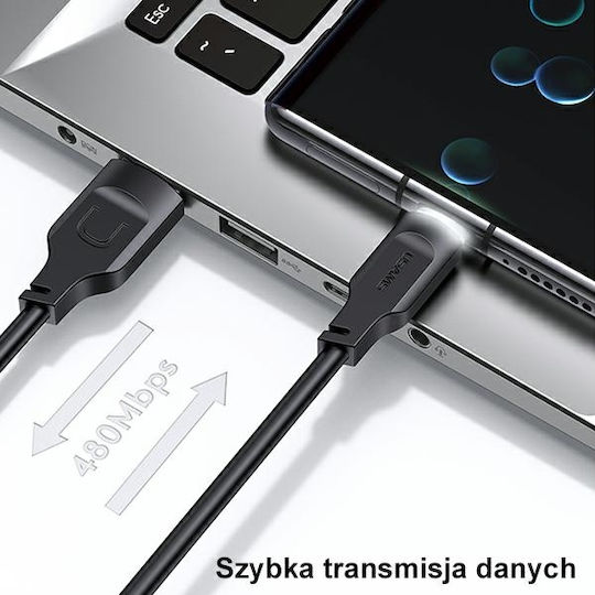 Usams US-SJ568 USB 2.0 Cable USB-C male - USB-A 66W White 1.2m (SJ568USB02)