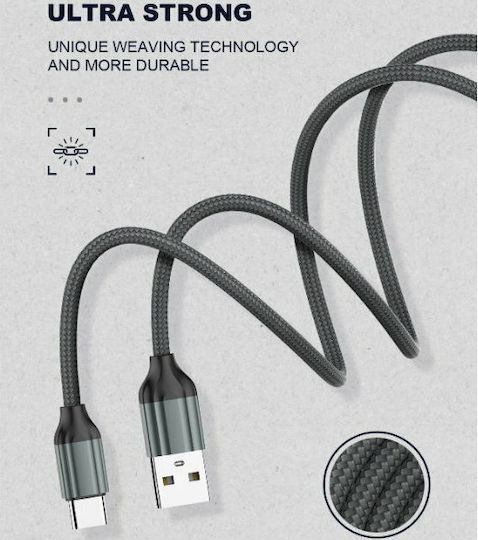 Ldnio LS431 USB 2.0 Cable USB-C male - USB-A Gray 1m