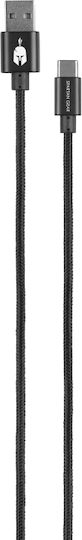 Spartan Gear Double Sided USB 2.0 Cable USB-C male - USB-A Μαύρο 2m 066085